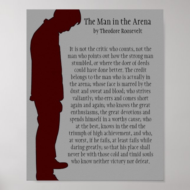 Póster The Man in the Arena 8 X 10 (Frente)