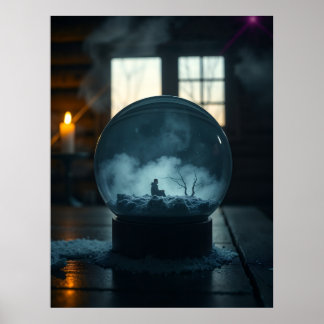 Póster The Man in the Globe – Mystical Surreal Wall Tapes