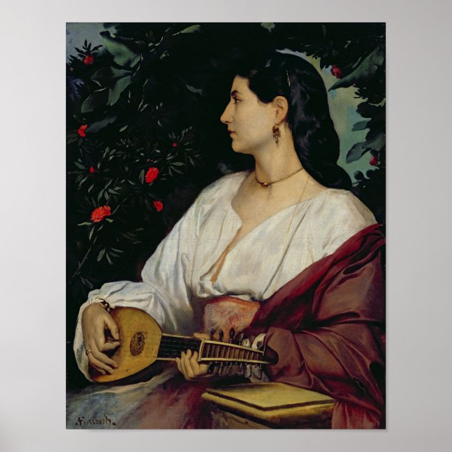 Póster The Mandolin Player, 1865 (Frente)