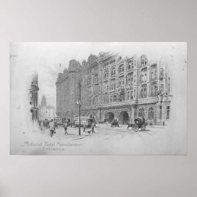Póster The Midland Hotel, Manchester, c.1910 (Frente)