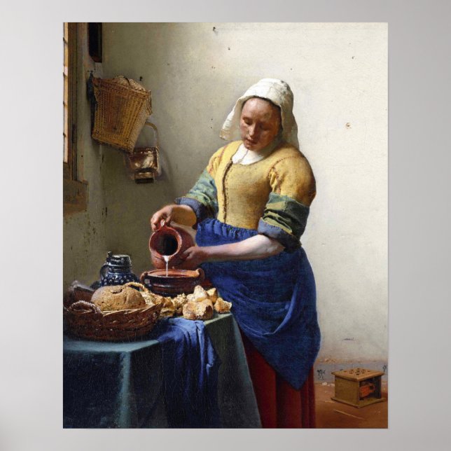 Póster The Milkmaid, c.1658-60 (oil on canvas) (Frente)