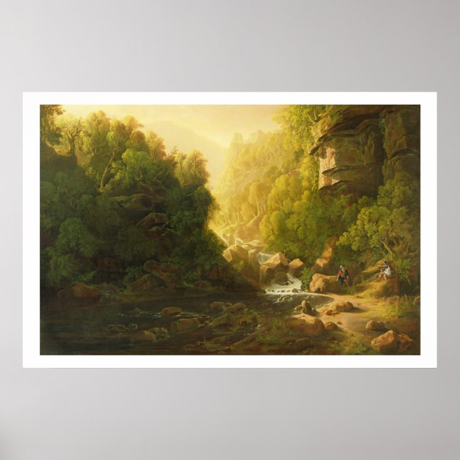 Póster The Mountain Torrent, c.1820-30 (oil on canvas) (Frente)