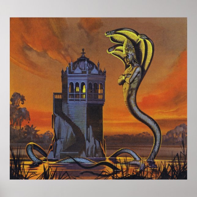 Póster The Naga-King (colour litho) (Frente)