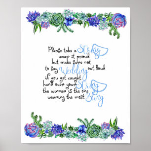 Póster The Necklace Game Succulent Bridal Shower