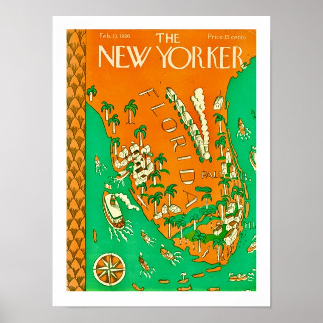 Póster The New Yorker - Florida 12x16 Print (Frente)