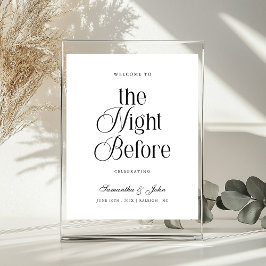 Póster The Night Before Rehearsal Dinner Welcome Sign