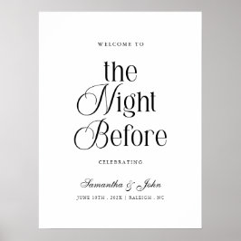 Póster The Night Before Rehearsal Dinner Welcome Sign