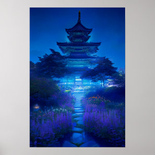 Póster The Night Serenity of a Japanese Temple