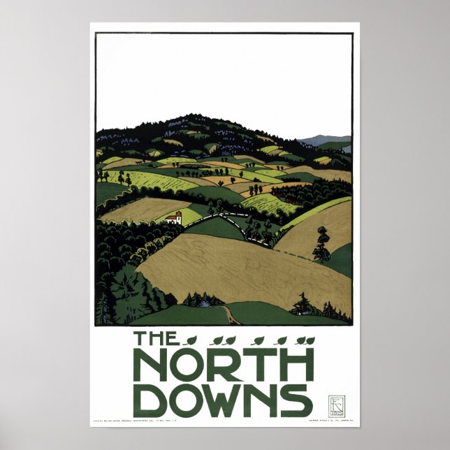 Póster The North Downs por Edward McKnight Kauffer (Frente)