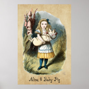 Póster The Nursery Alice, Bebé Cerdo en Wonderland