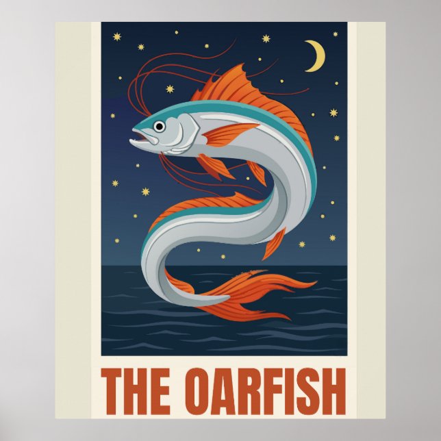 Póster The Oarfish Tarot Card Crescent Moon Celestial Sta (Frente)