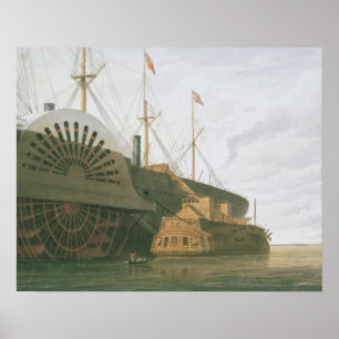 Póster The Old Frigate HMS Agamemnon with her weight of c