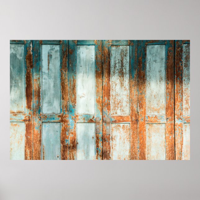 Póster the old wooden doors backgroundantique,architectur (Frente)