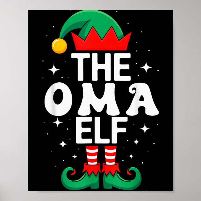 Póster The Oma Elf Funny Christmas Matching Family Group  (Frente)