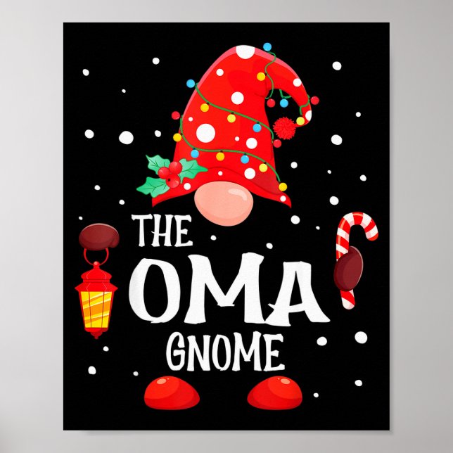 Póster The Oma Gnome Matching Family Christmas Gnome Paja (Frente)