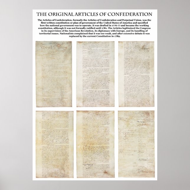 Póster The ORIGINAL American Articles of Confederation (Frente)