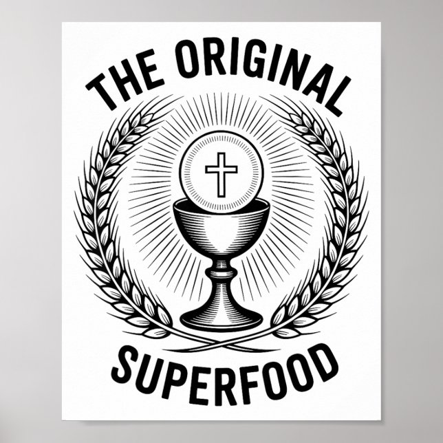 Póster The Original Superfood Eucharist Catholic M  (Frente)
