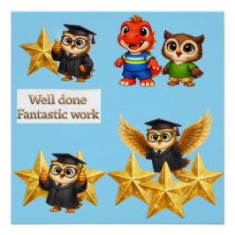 Póster The owl star series collection well done achieveme