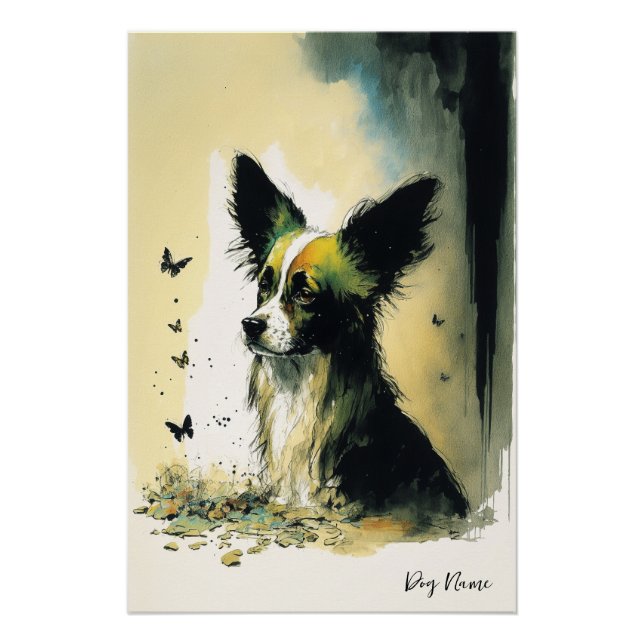 Póster The Papillon Dog - Composition 001 (Anverso)