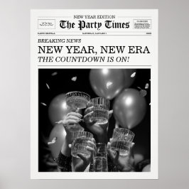 Póster The Party Times Newspaper New Year New Era