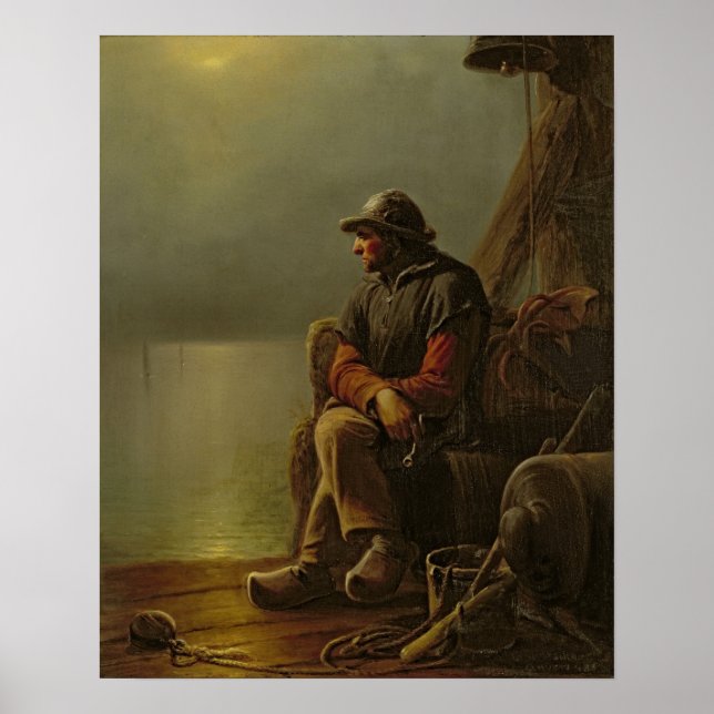 Póster The Pilot Keeps Watch, 1851 (Frente)
