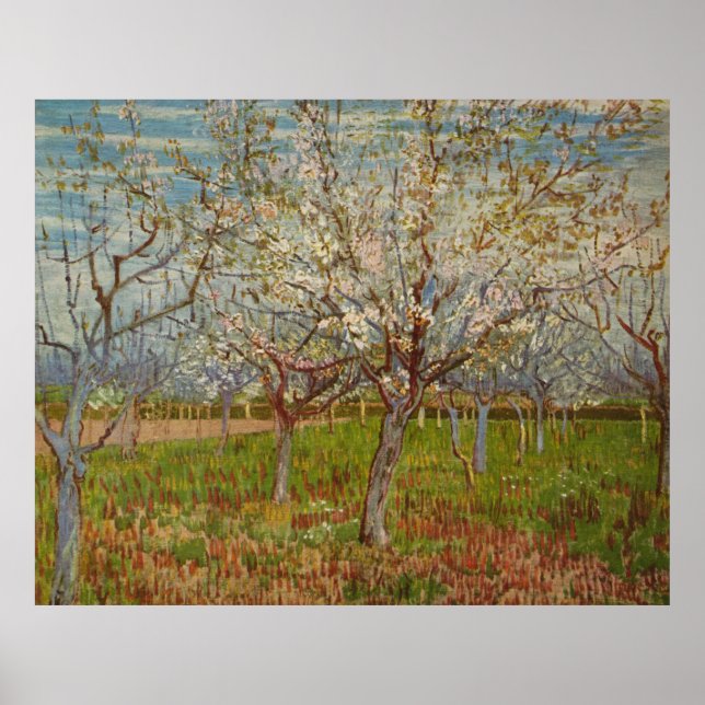 Póster "The Pink Orchard" (1888) de Vincent van Gogh (Frente)