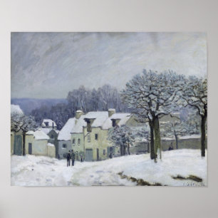 Póster The Place du Chenil at Marly-le-Roi, Snow, 1876