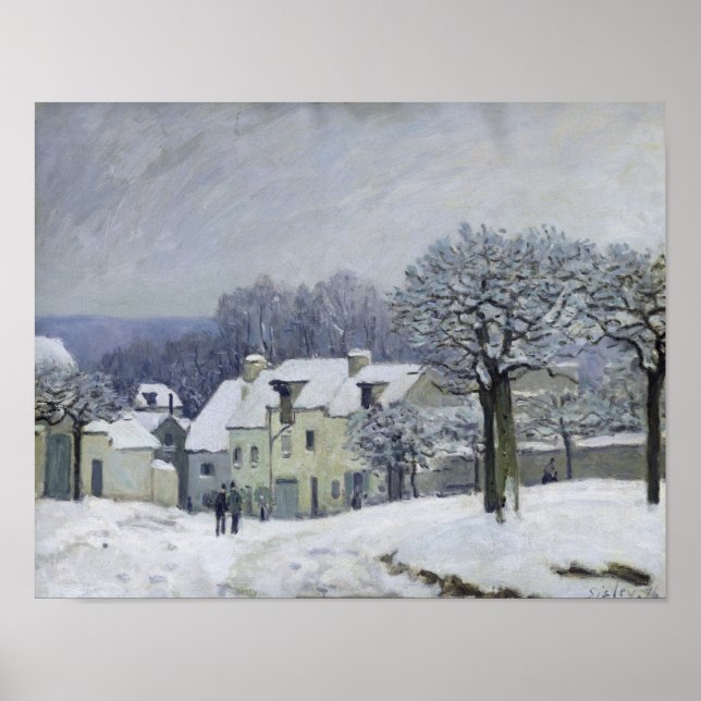 Póster The Place du Chenil at Marly-le-Roi, Snow, 1876 (Frente)