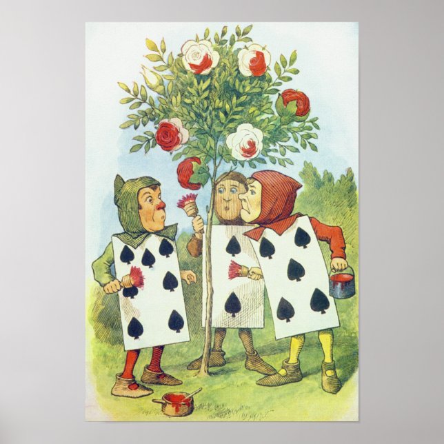 Póster The Playing Cards Painting the Rose Bush (Frente)