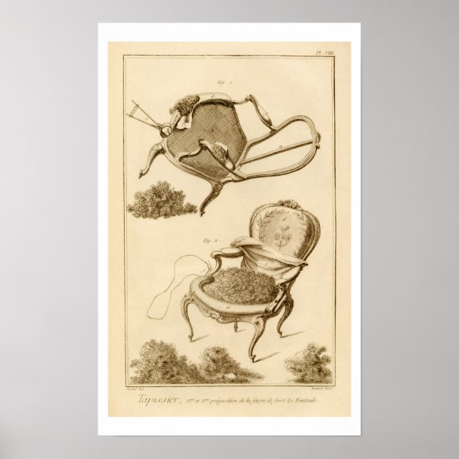 Póster The process of upholstering a chair, from the 'Enc (Frente)