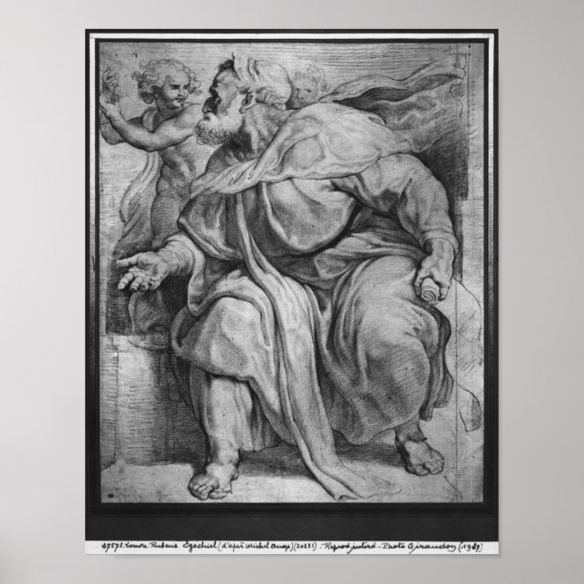 Póster The Prophet Ezekiel, after Michangelo Buonarroti (Frente)