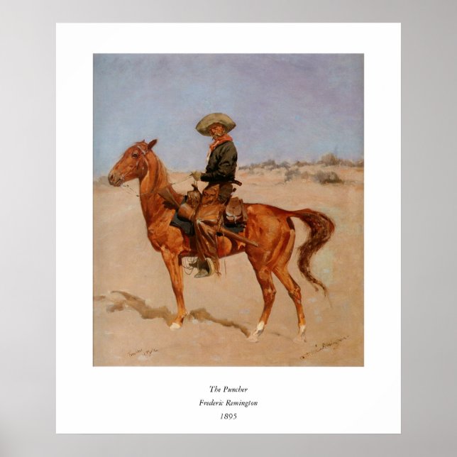Póster The Puncher de Frederic Remington (1895) (Frente)