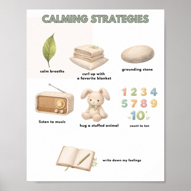 Póster The Quiet Grove Calming Strategies (Frente)