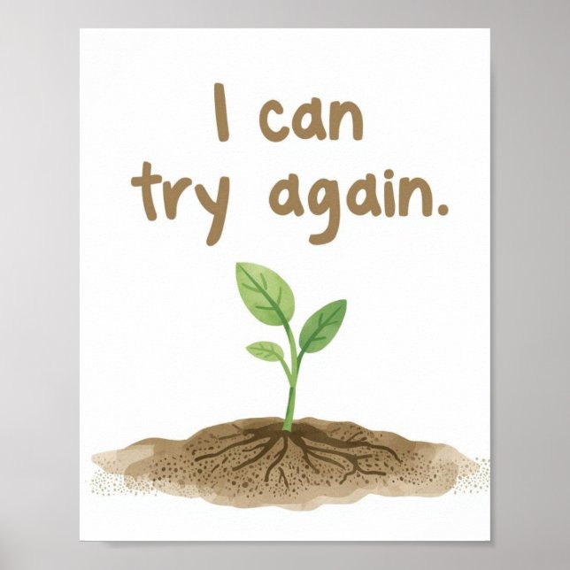 Póster The Quiet Grove “I Can Try Again” Affirmation (Frente)