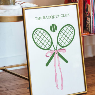 Póster The Racquet Club Tennis Preppy Tennis Poster