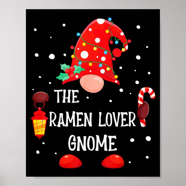 Póster The Ramen Lover Gnome Matching Family Christmas Gn (Frente)