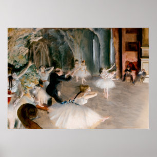 Póster The Rehearsal Onstage by Edgar Degas 