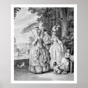 Póster The Rendezvous at Marly, engraved by Carl Guttenbe