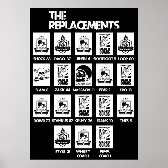 Póster "The Replacements" MVC III Lineup Poster (Frente)