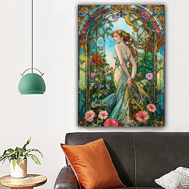 Póster The Romantic Vine Art Nouveau Feminine