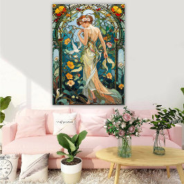 Póster The Romantic Vine Art Nouveau Feminine