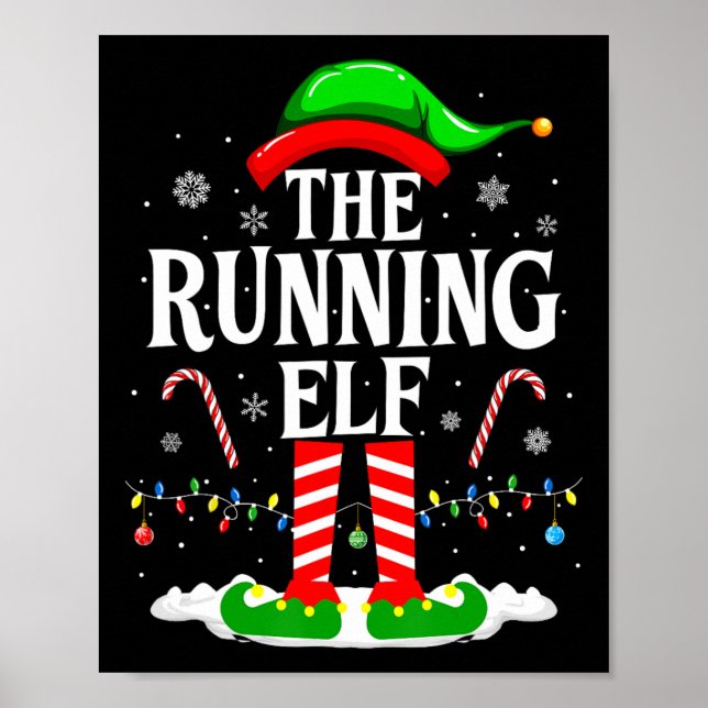 Póster The Running Elf Xmas Running Funny Runner Christma (Frente)