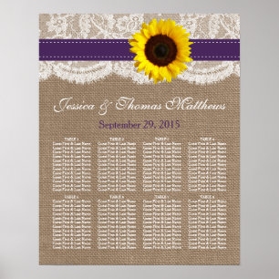 Póster The Rustic Sunflower Wedding Collection - Purple
