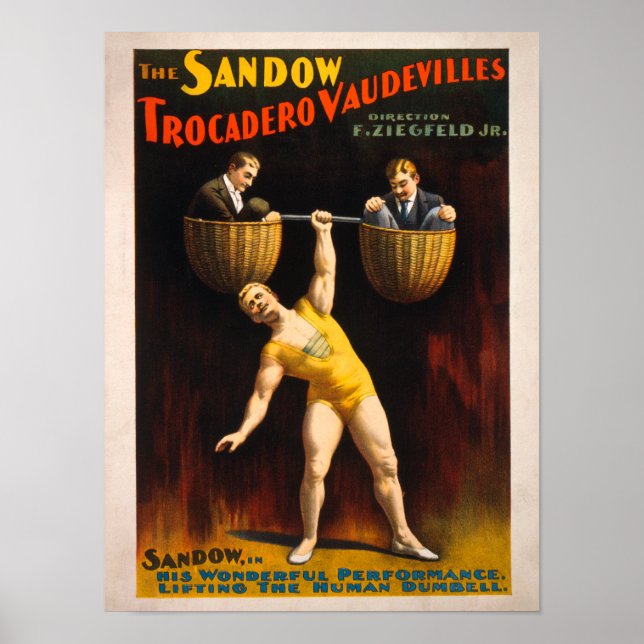 Póster The Sandow Trocadero Vaudevilles Weightlifting (Frente)