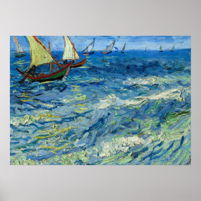 Póster The Sea at Saintes-Maries by Vincent van Gogh (Frente)
