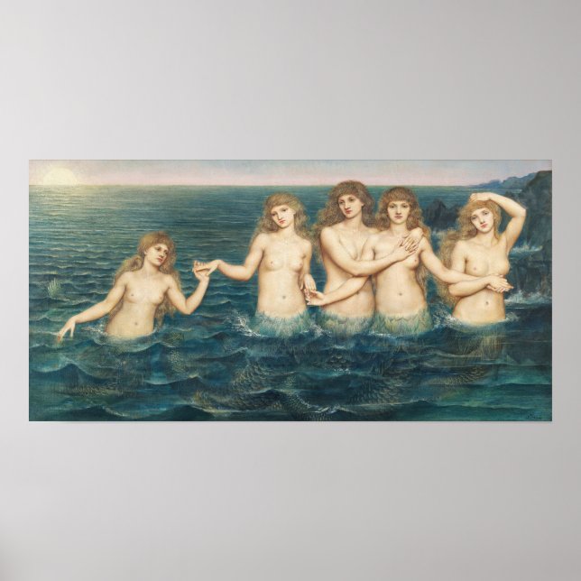 Póster The Sea Maidens | Evelyn De Morgan (Frente)