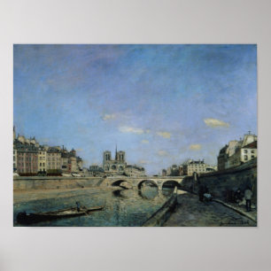 Póster The Seine and Notre Dame in Paris, 1864