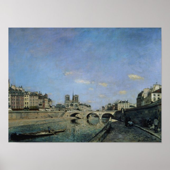 Póster The Seine and Notre Dame in Paris, 1864 (Frente)