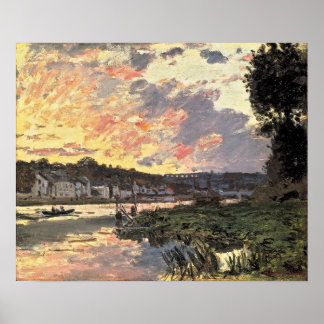 Póster The Seine at Bougival in the Evening (1870)
