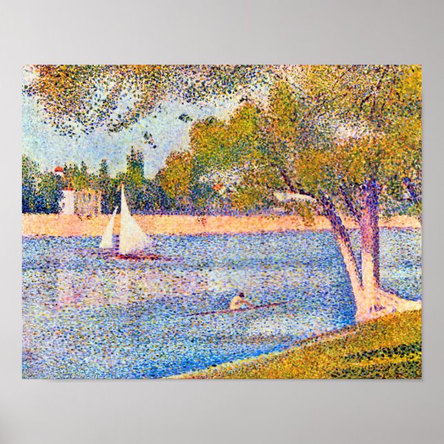 Póster The Seine at La Grande Jatte, Seurat (Frente)